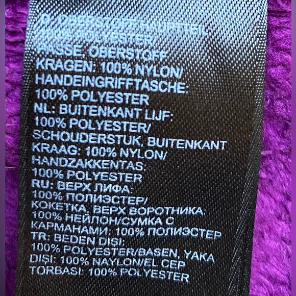 The NORTH FACE Girls' Osito Fleece Jacket, Purple & Black, Zipper Pockets, GUC - Picture 10 of 12